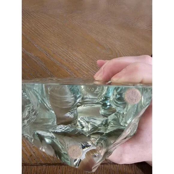 Vicke Lindstrand For Kosta Boda Blown Glass Block Blue Green Paperweight‎ Deer - Picture 7 of 16